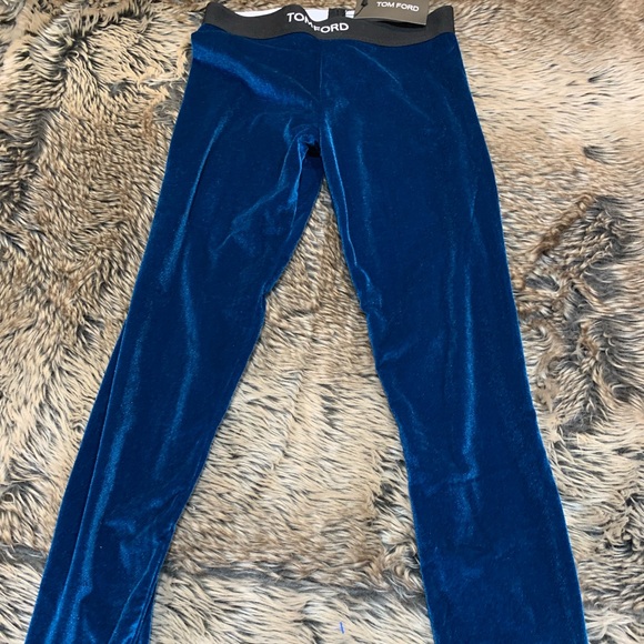Tom Ford Pants - Tom Ford midnight blue velour leggings Size M NWT